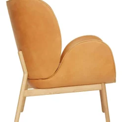 Embrace Fåtölj, Ben Mattlackad Ek / Skinn Vintage Cognac