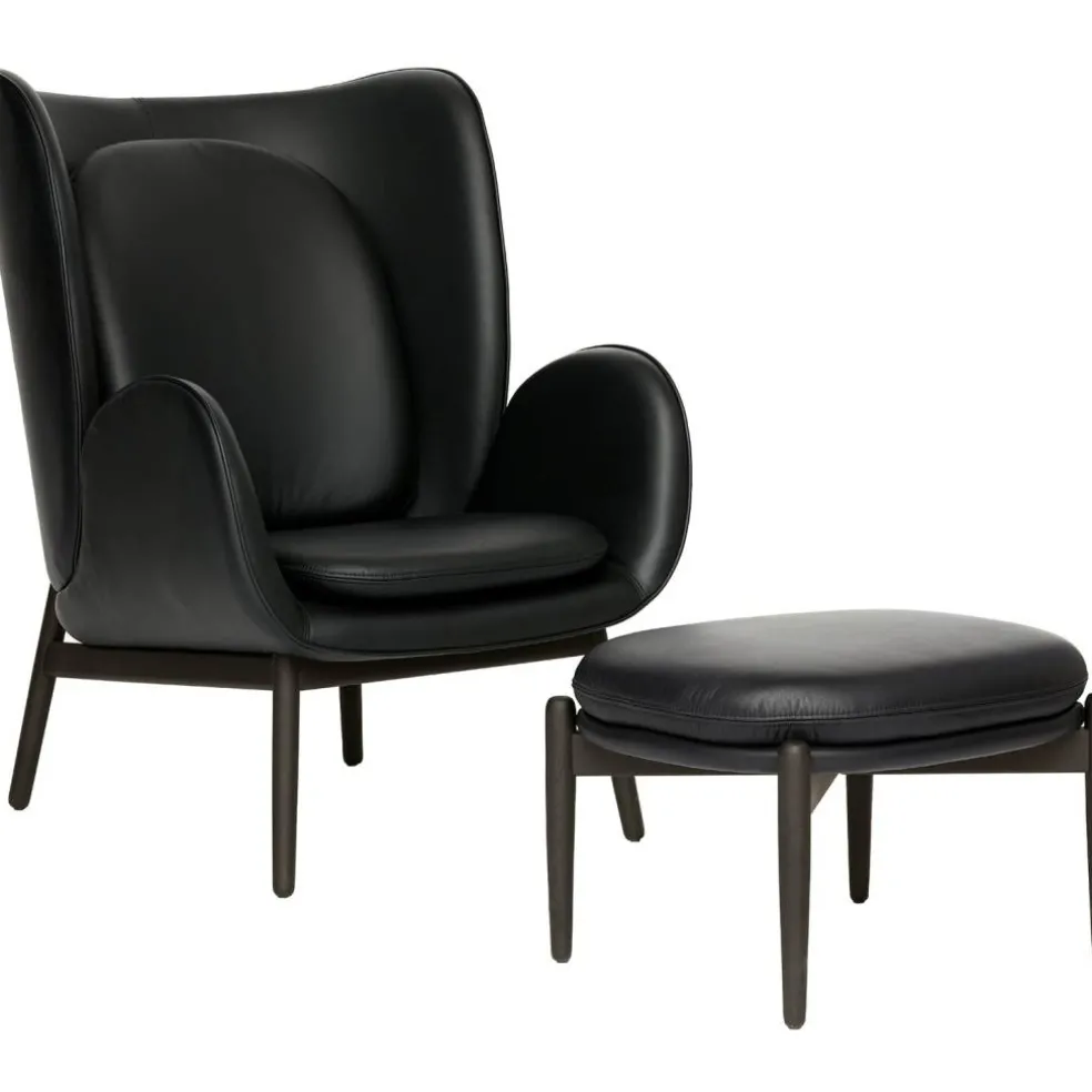 Embrace Fåtölj Med Fotpall L, Elmosoft Black
