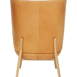 Enclose Fåtölj, Ben Mattlackad Ek / Skinn Vintage Cognac