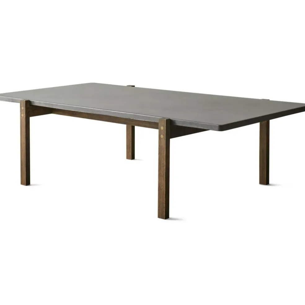 Eugene Soffbord 70x125 cm, Mörk Betong / Mörk Ek