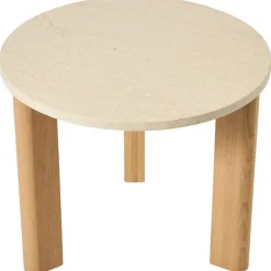 Evoke Soffbord Marmor Creme, 80x80 cm
