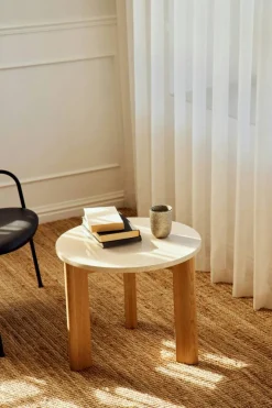 Evoke Soffbord Marmor Creme, 80x80 cm