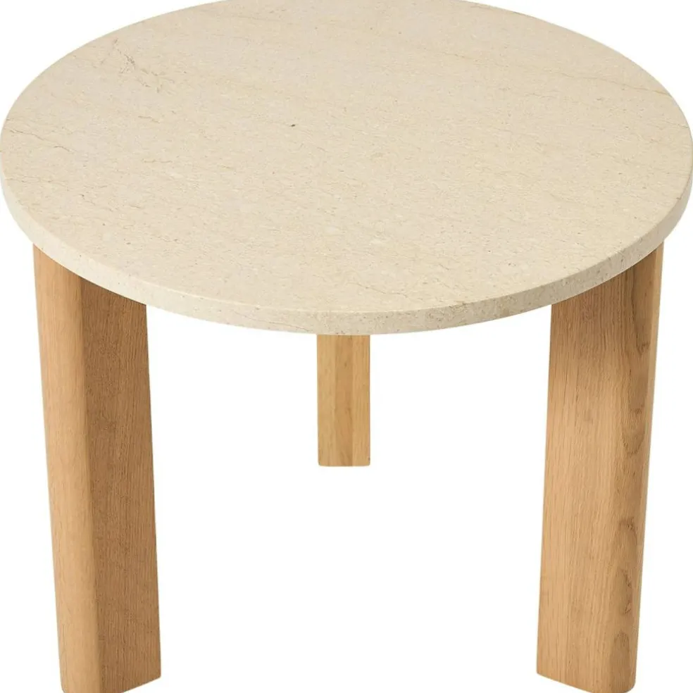 Evoke Soffbord Marmor Creme, Ø55 cm