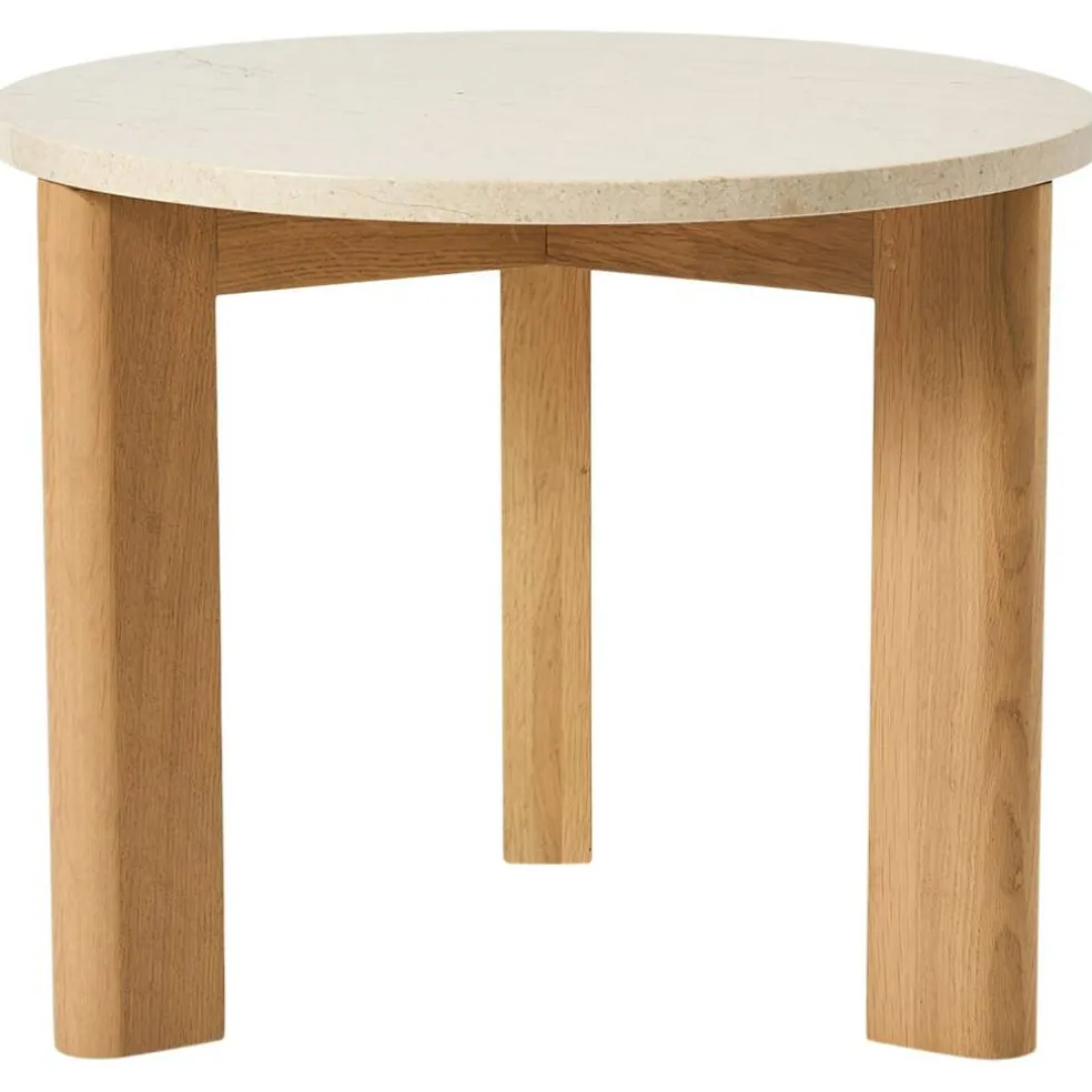 Evoke Soffbord Marmor Creme, Ø55 cm