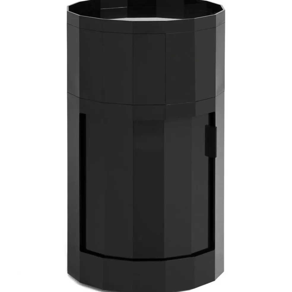 Facet Skåp Hög Med Fötter / Hjul, Antracit