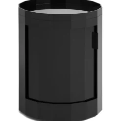 Facet Skåp Låg Med Fötter / Hjul, Antracit