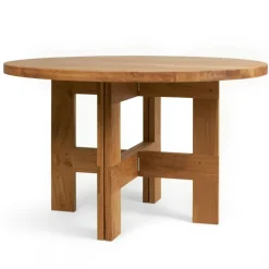 Farmhouse Trestle Matbord Ek, Ø 120 cm