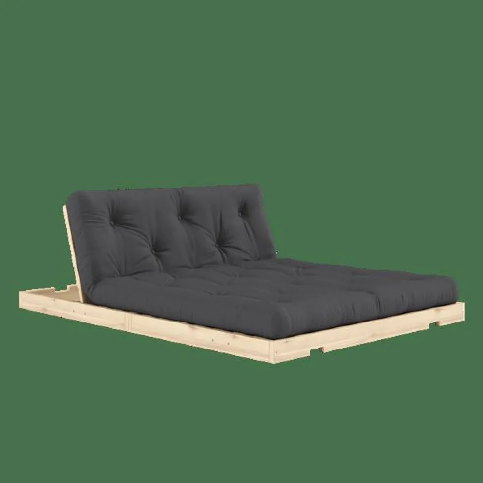 Flip Soffa Med Madrass 140x200 Mörkgrå/Raw