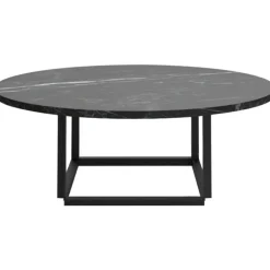Florence Soffbord 90 cm, Svart Marmor / Svart