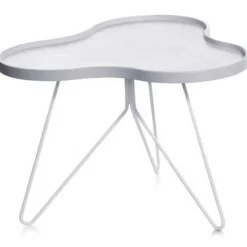 Flower Mono Soffbord 90 cm, Vitlaserad/Vit