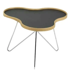Flower Soffbord 66 cm, Svart/Ek/Krom