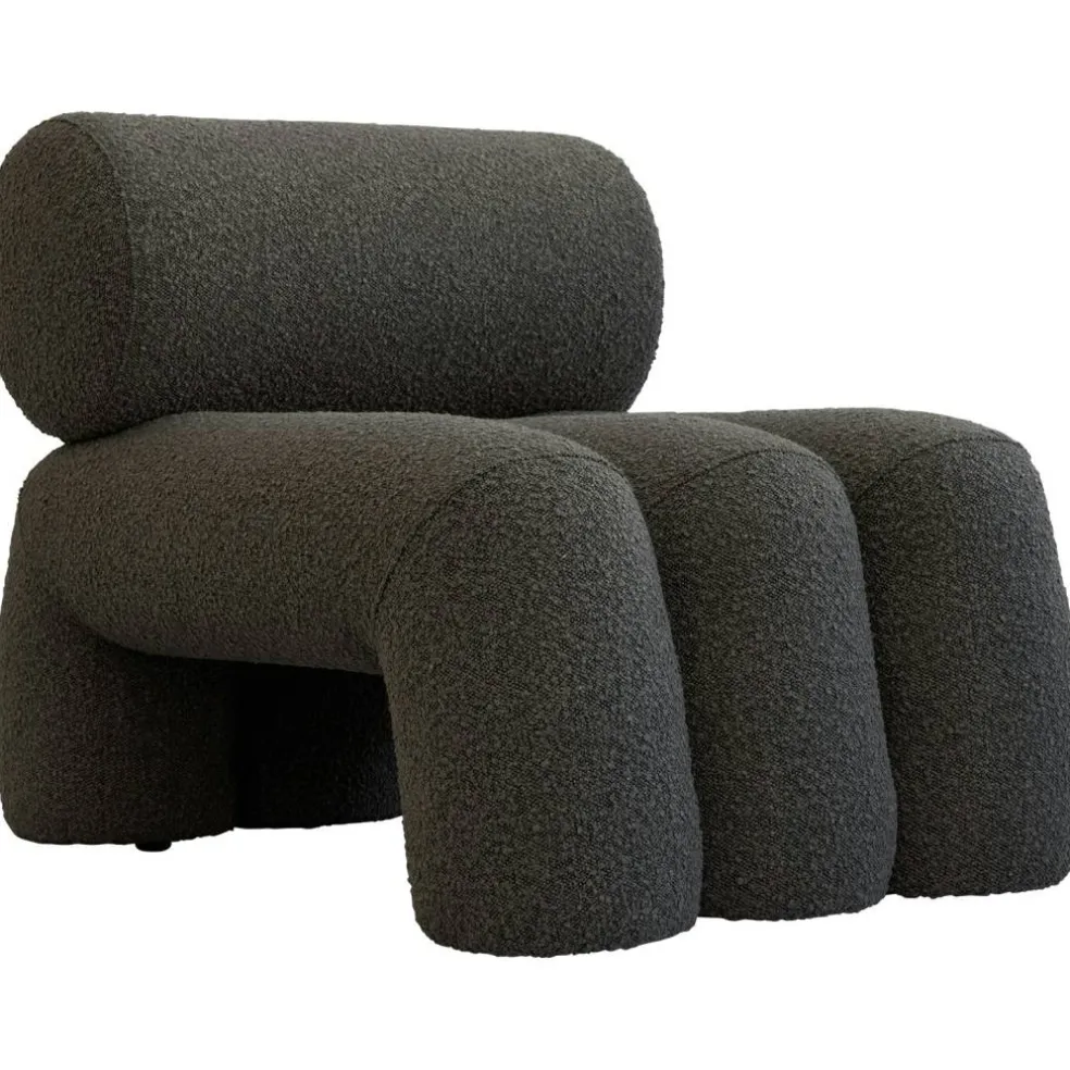 Foku Loungefåtölj Bouclé, Deep Taupe