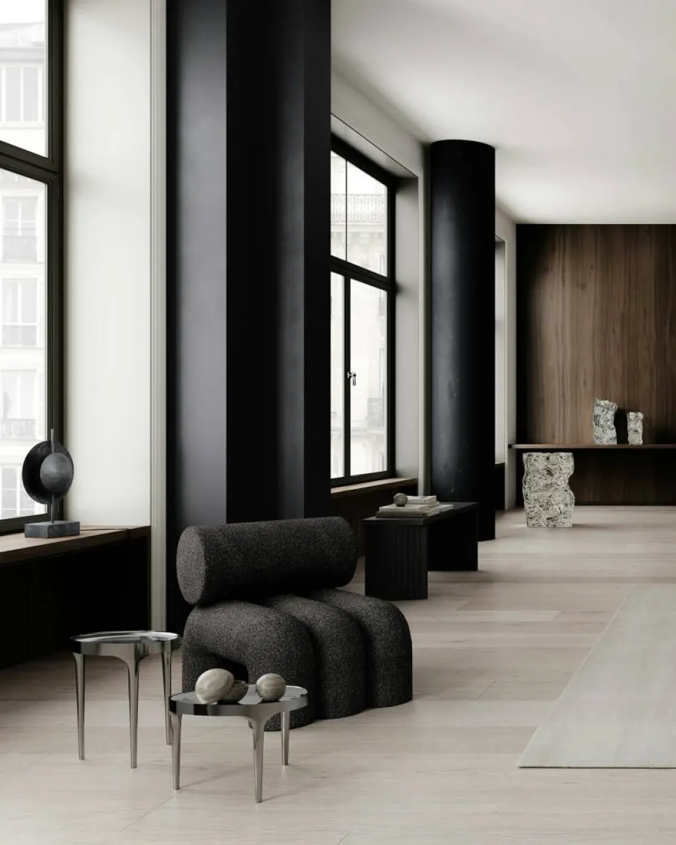 Foku Loungefåtölj Bouclé, Deep Taupe