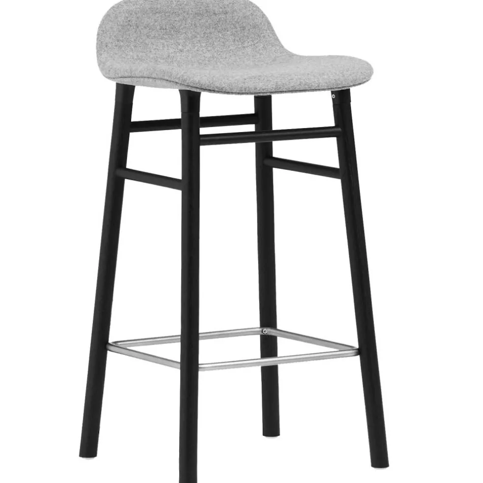 Form Barstol 65 cm, Grå / Svart Ek