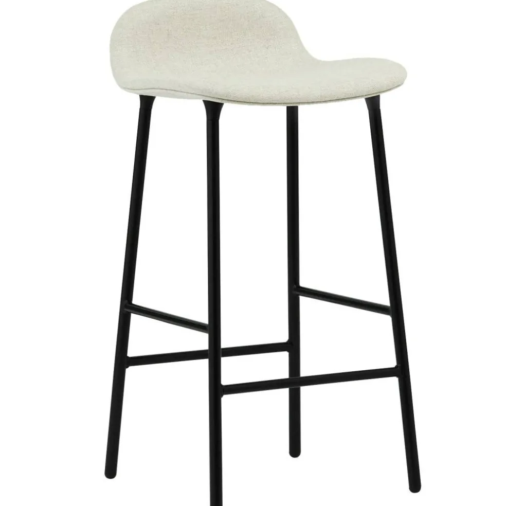 Form Barstol 65 cm, Vit / Svart Stål
