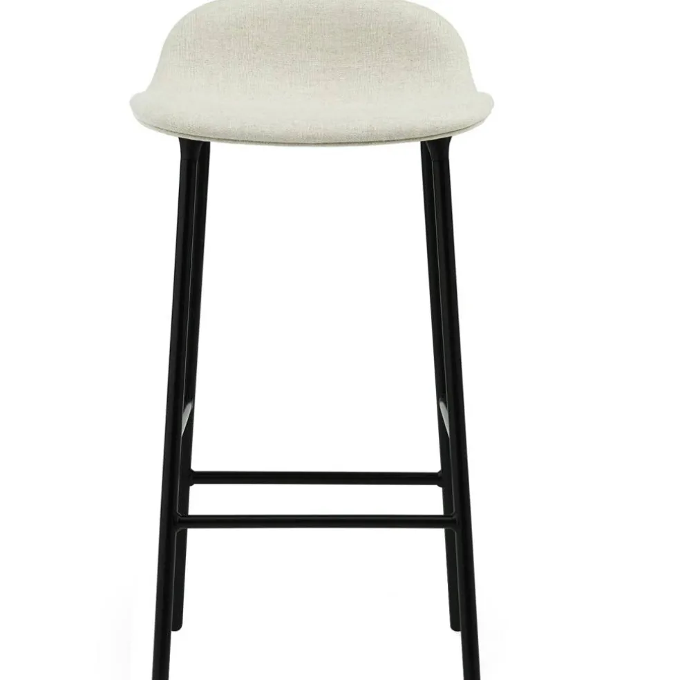 Form Barstol 65 cm, Vit / Svart Stål