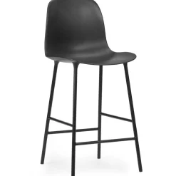Form Barstol Hög Rygg 65 cm Stål, Svart