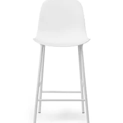 Form Barstol Hög Rygg 65 cm Stål, Vit