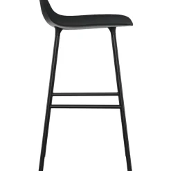 Form Barstol Stålben, 75cm, Svart