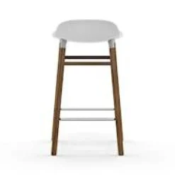 Form Barstol Valnötsben, 65cm, Vit