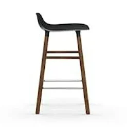 Form Barstol Valnötsben, 65cm, Svart