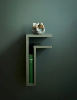 F-Shelf Vägghylla Höger, Gröngrå