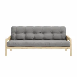 Grab Bäddsoffa Med Madrass, Klarlackad / Grå