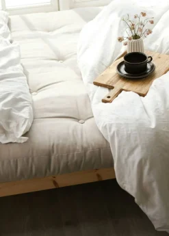 Grab Bäddsoffa Med Madrass, Klarlackad / Grå