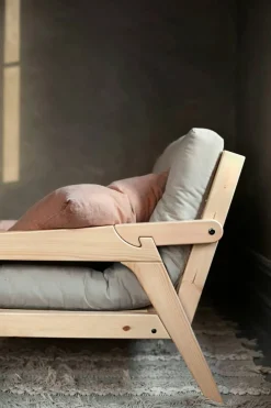 Grab Bäddsoffa Med Madrass, Klarlackad / Beige