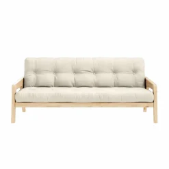 Grab Bäddsoffa Med Madrass, Klarlackad / Linen