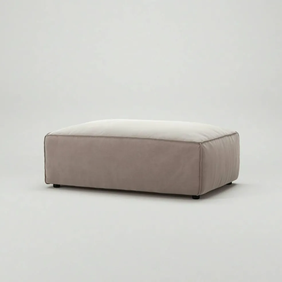 Grand Fotpall Sammet, Dusk Beige