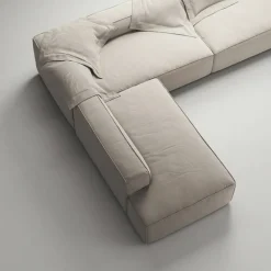 Grand Hörnsoffa 5-Sits öppet avslut Vänster Minetyg, Sandshell Beige
