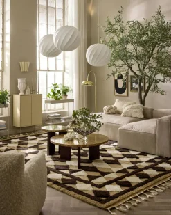 Grand Hörnsoffa 5-Sits öppet avslut Vänster Minetyg, Sandshell Beige
