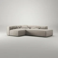 Grand Loungesoffa 3-Sits öppet avslut Höger Minetyg, Sandshell Beige