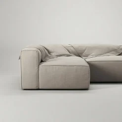 Grand Loungesoffa 3-Sits öppet avslut Höger Minetyg, Sandshell Beige