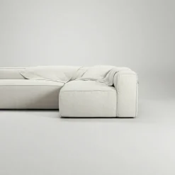 Grand Loungesoffa 3-Sits öppet avslut Vänster Bouclétyg, Steam White