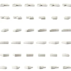 Grand Loungesoffa 3-Sits öppet avslut Höger Bouclétyg, Steam White