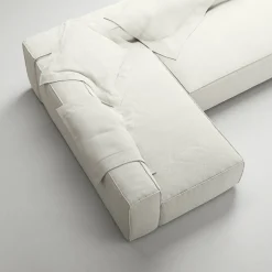 Grand Loungesoffa 3-Sits öppet avslut Höger Bouclétyg, Steam White
