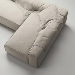 Grand Loungesoffa 3-Sits öppet avslut Vänster Minetyg, Sandshell Beige