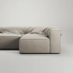 Grand Loungesoffa 3-Sits öppet avslut Vänster Minetyg, Sandshell Beige