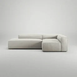 Grand Loungesoffa 3-Sits öppet avslut Vänster Minetyg, Moon White