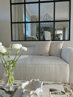 Grand 2-Sitssoffa Bouclétyg, Steam White