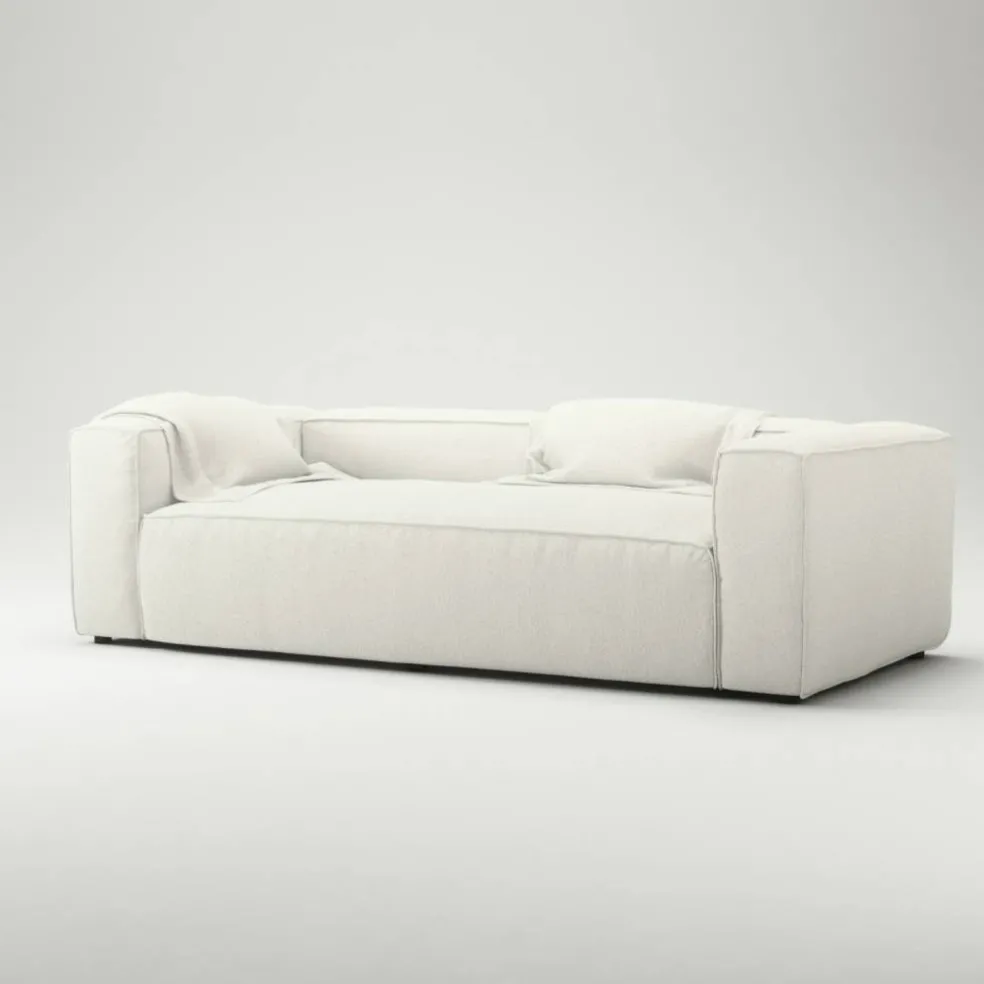 Grand 2-Sitssoffa Bouclétyg, Steam White
