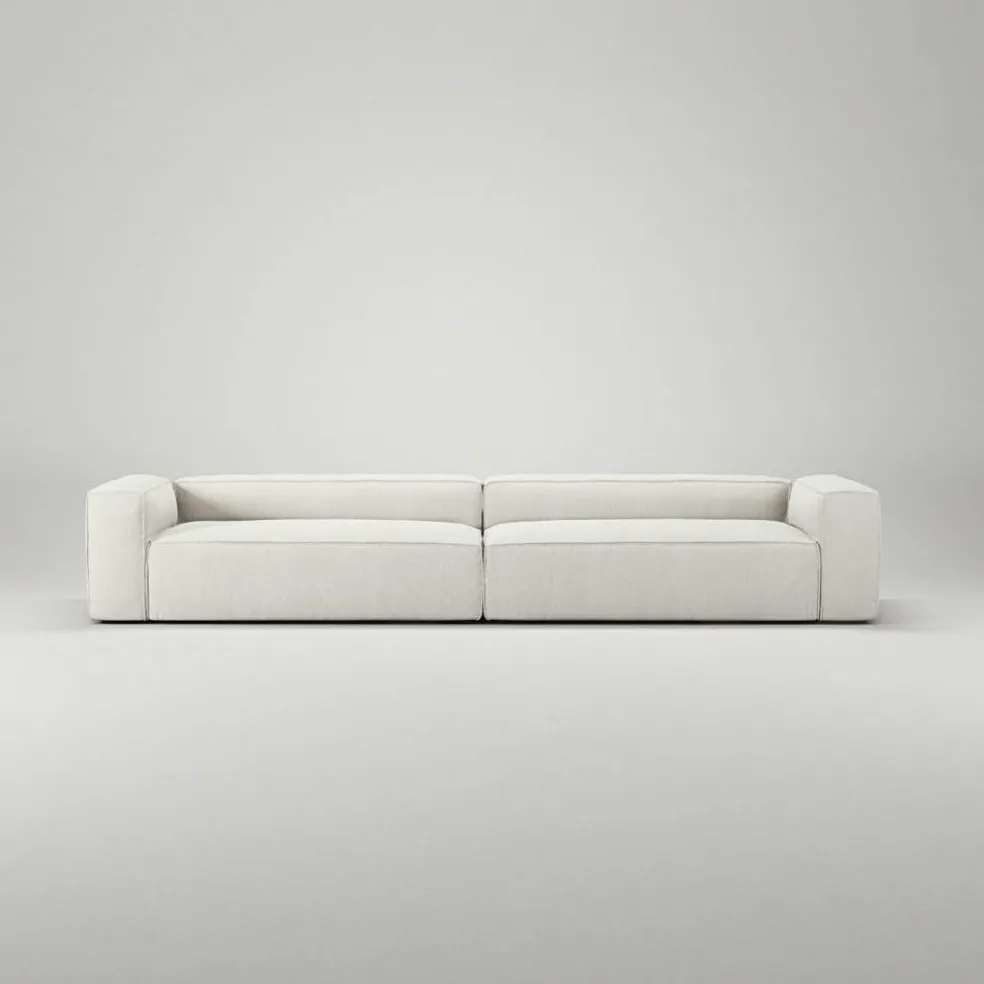 Grand 6-Sitssoffa Bouclétyg, Steam White