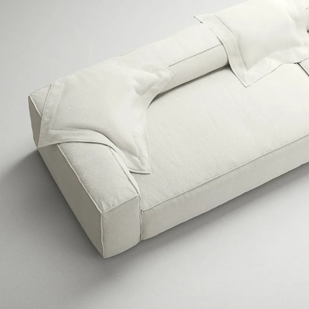 Grand 6-Sitssoffa Bouclétyg, Steam White