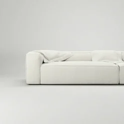 Grand 6-Sitssoffa Bouclétyg, Steam White