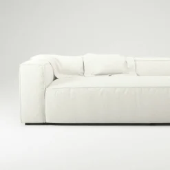 Grand 3-Sitssoffa Bouclétyg, Steam White