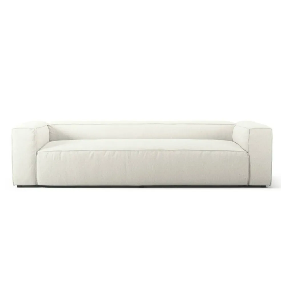 Grand 3-Sitssoffa Bouclétyg, Steam White