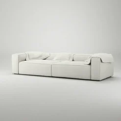 Grand 4-Sitssoffa Bouclétyg, Steam White