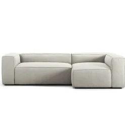 Grand 3-Sitssoffa Divan Höger Minetyg, Moon White